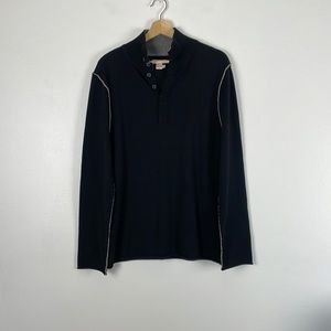 Carbon2Coblt Cashmere blend long sleeve button closure raw seam men's sweater M